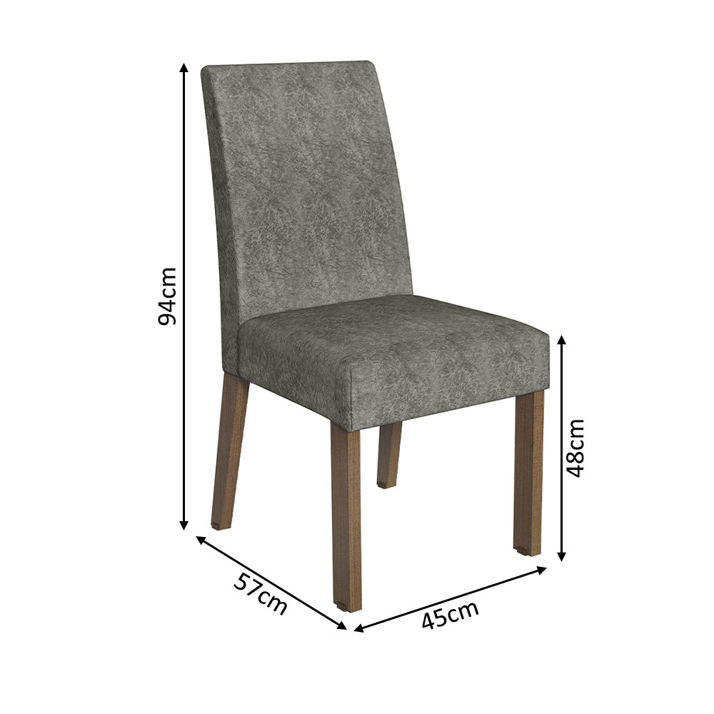 Juego de Comedor Mesa de Madera con 8 Sillas Doris de Madesa Marron/Plata