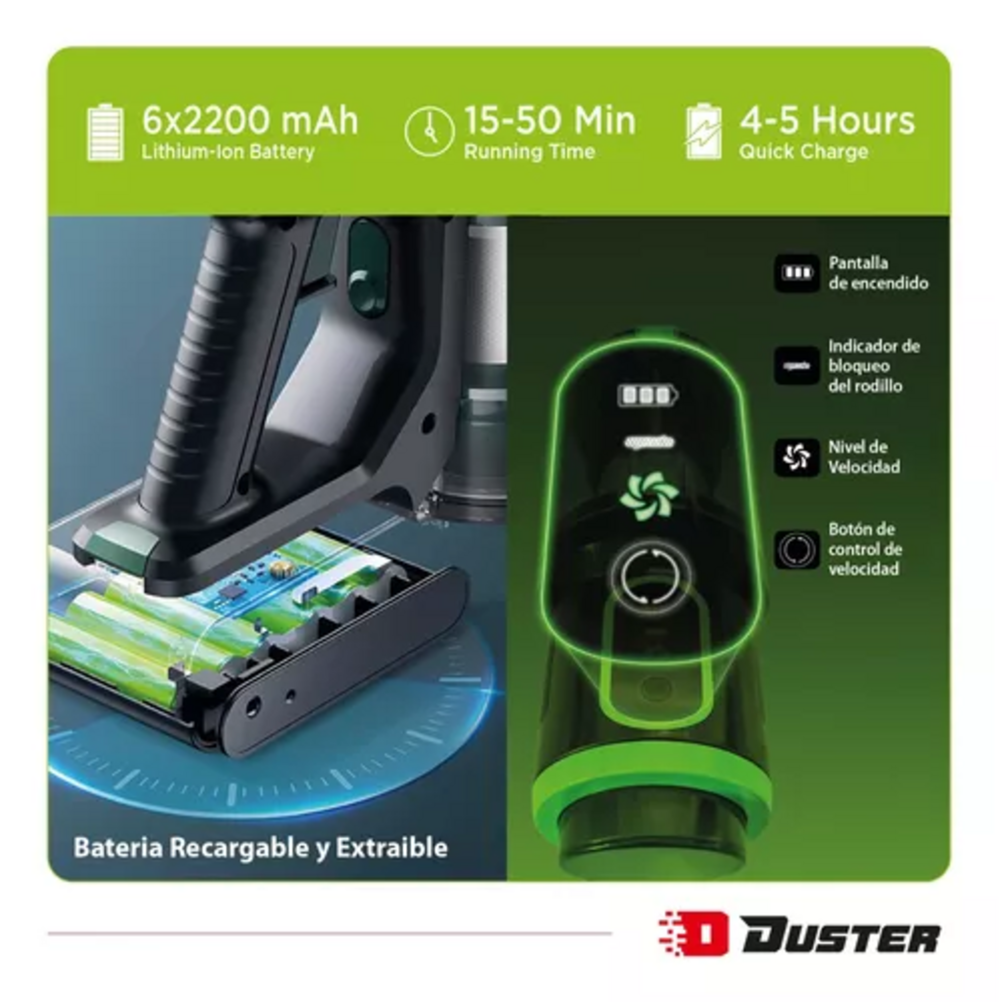 Aspiradora Duster inalambrica Tornado XR17 Turbo