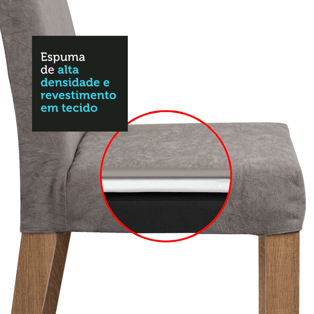 Juego de Comedor Mesa de Madera con 8 Sillas Doris de Madesa Marron/Plata