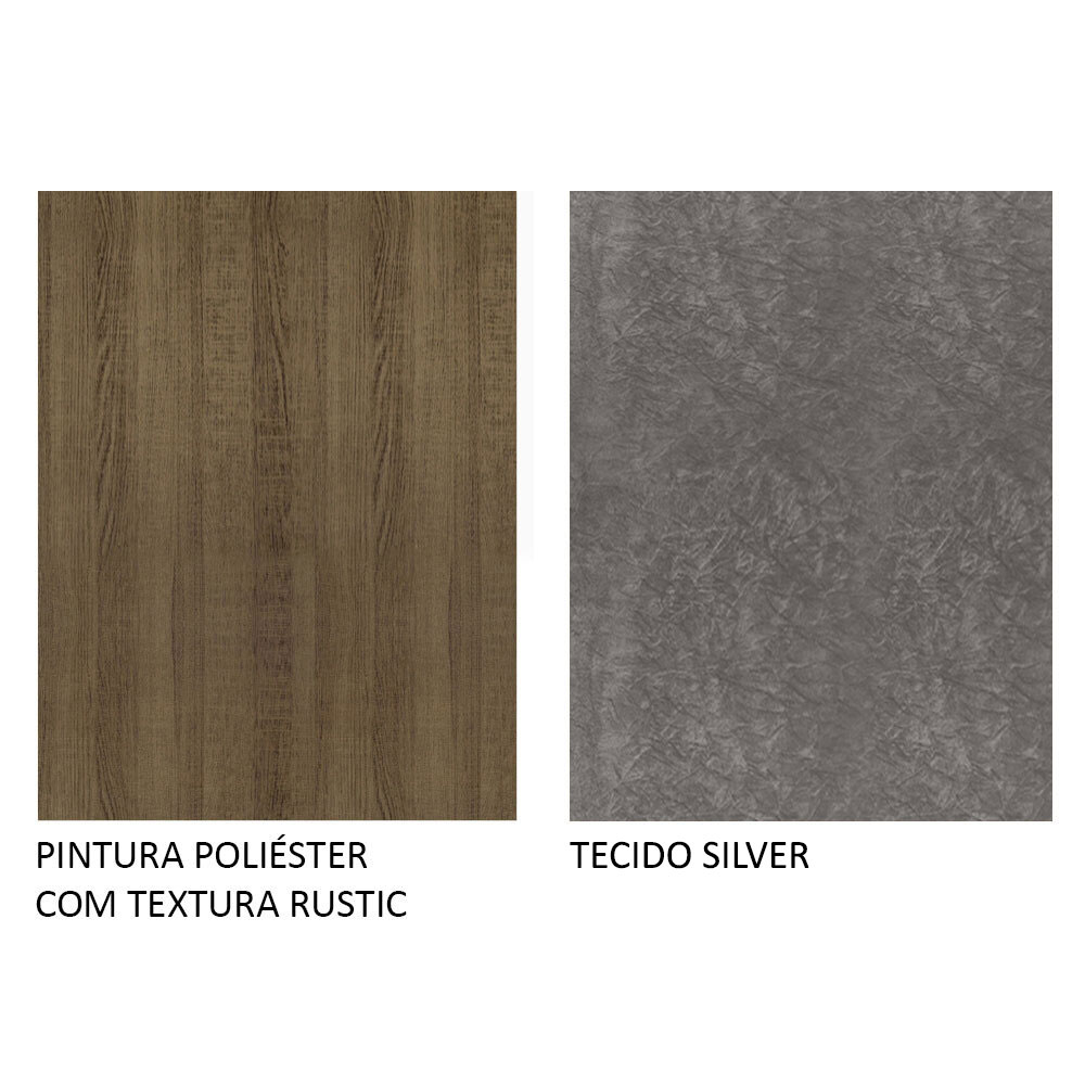 Juego de Comedor Mesa de Madera con 8 Sillas Doris de Madesa Marron/Plata
