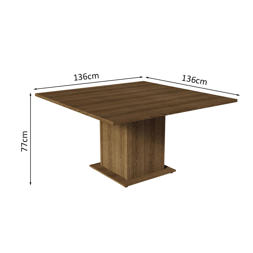 Juego de Comedor Mesa de Madera con 8 Sillas Doris de Madesa Marron/Plata