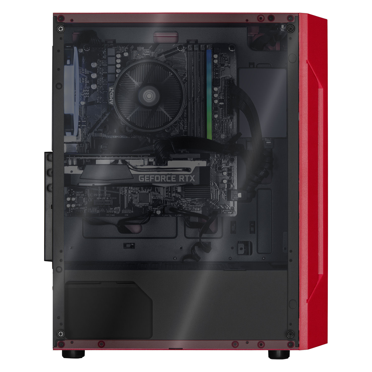 Xtreme PC Gaming Geforce RTX 3050 AMD Ryzen 5 5500 16GB SSD 500GB 2TB WIFI Red 
