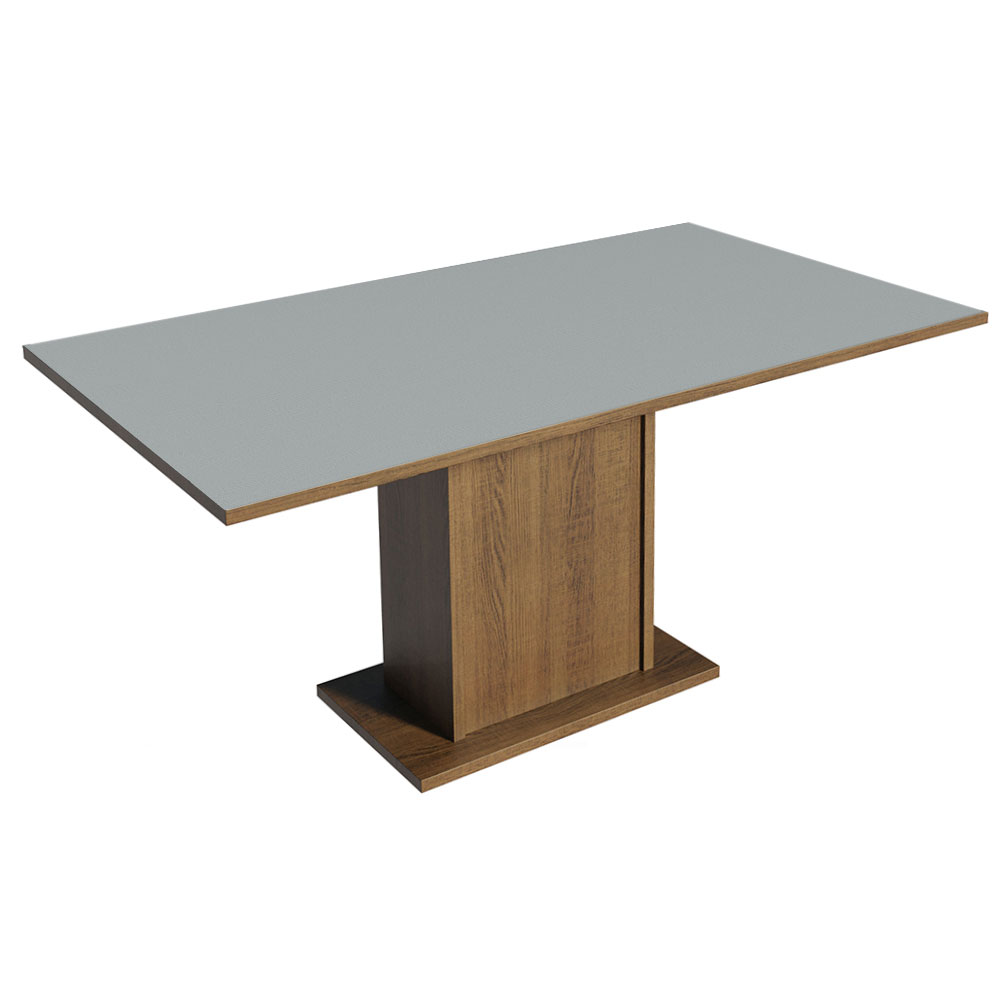 Juego de Comedor con Mesa de Madera y 6 Sillas Renata Madesa Marron/Gris/Plata