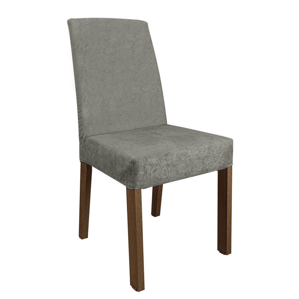 Juego de Comedor con Mesa de Madera y 6 Sillas Renata Madesa Marron/Gris/Plata