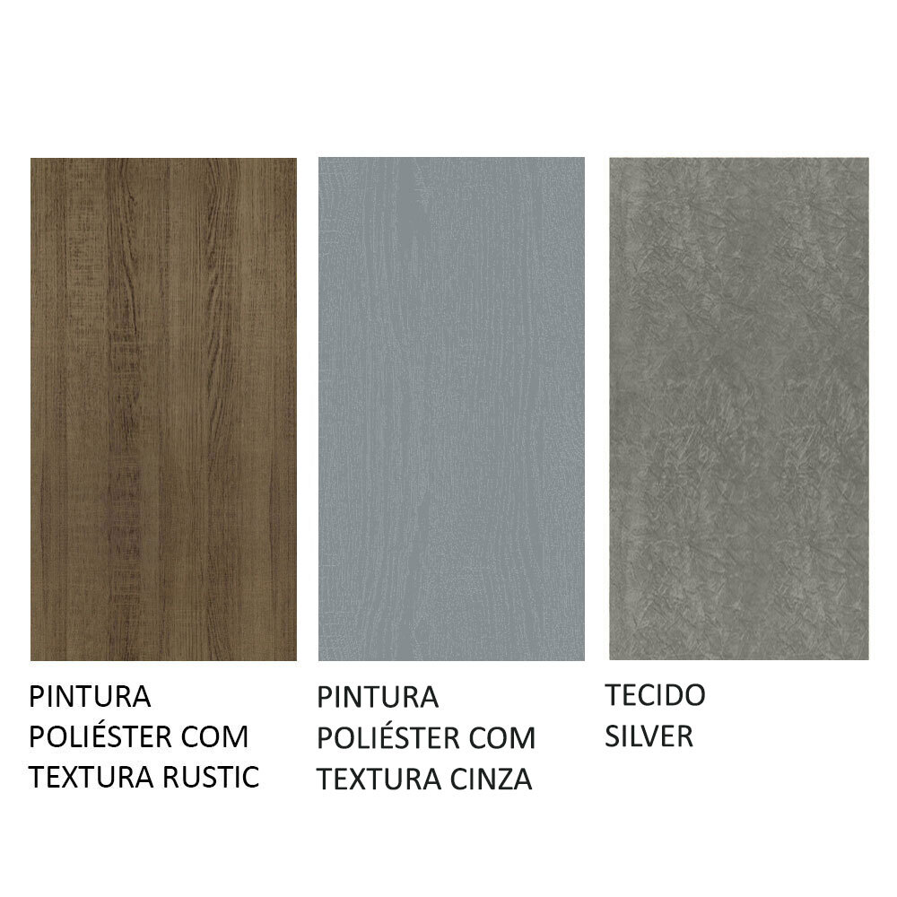 Juego de Comedor con Mesa de Madera y 6 Sillas Renata Madesa Marron/Gris/Plata
