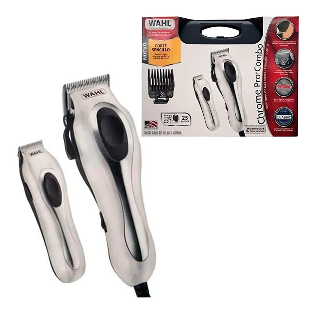 Maquina Para Cortar Cabello Wahl 79650 100mx 25 Piezas