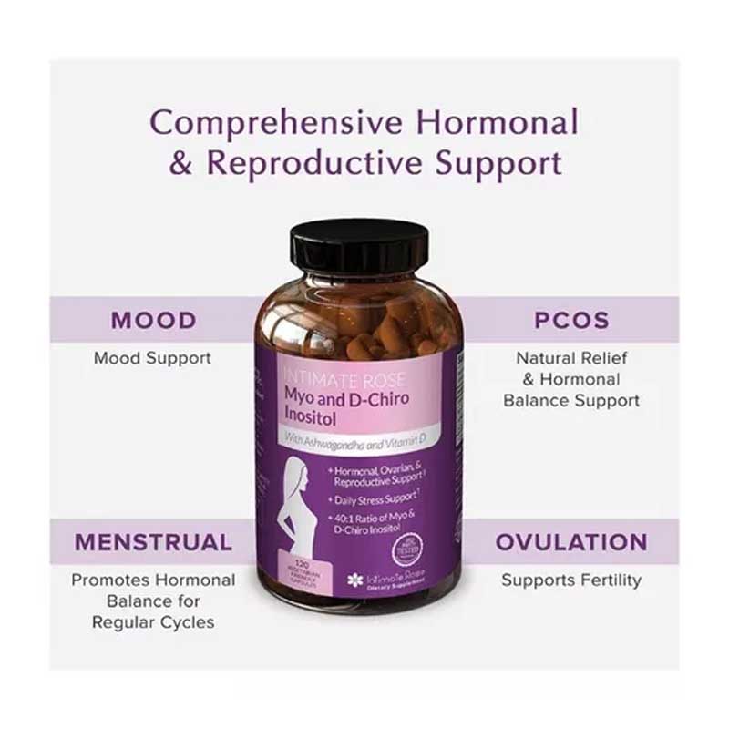 Myo & D-Chiro Inositol Intimate Rose + Vitamina D3 90mcg con 120 capsulas 