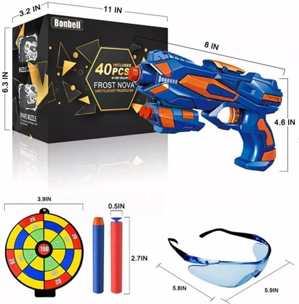 Pistola Juguete De 40 Dardos Espuma Niño Compatible Nerf - Monbelle