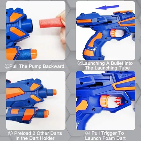 Pistola Juguete De 40 Dardos Espuma Niño Compatible Nerf - Monbelle