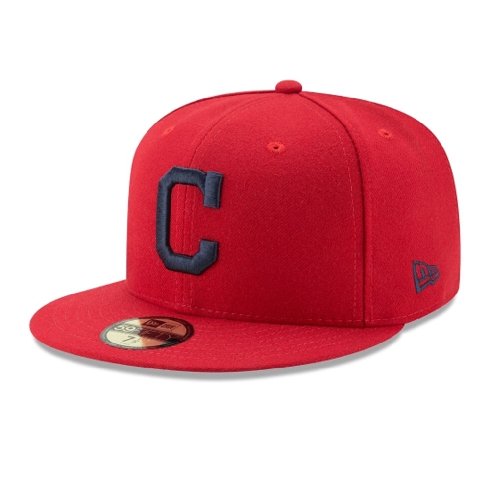 New Era Cleveland Indians Fitted Cap – Scarlet Red, On-Field Style - View #2
