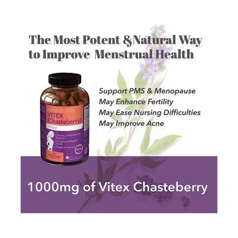 Apoyo Ciclo Mensutrual Vitex Fruit 1000mg 60 capsulas Baya Vitex 