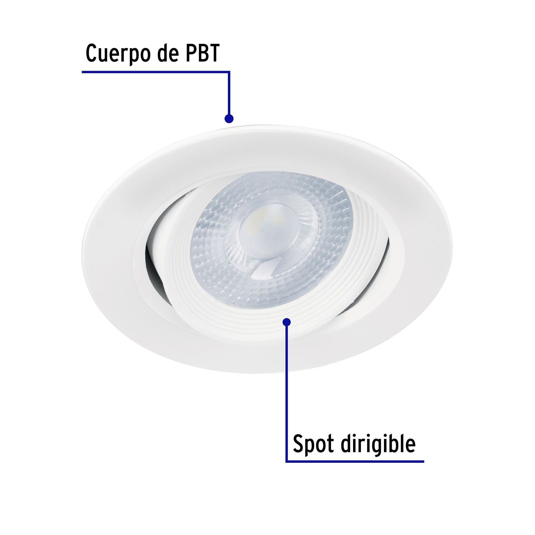 LUMINARIO DE LED 5 W EMPOTRAR REDONDO BLANCO SPOT DIRIGIBLE VOLTECK LAIT 46944