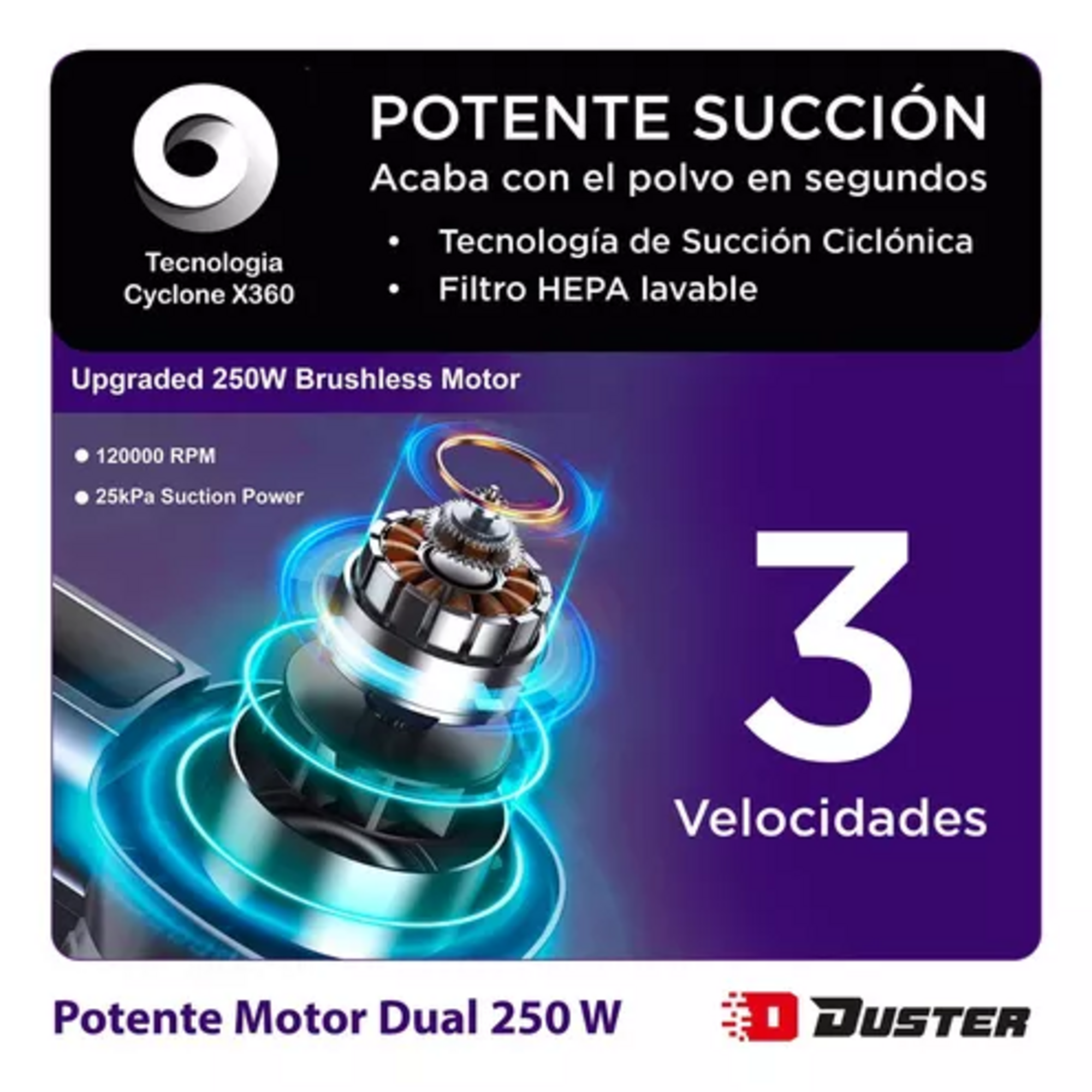 Aspiradora Duster inalambrica Dominator XR19 Flex