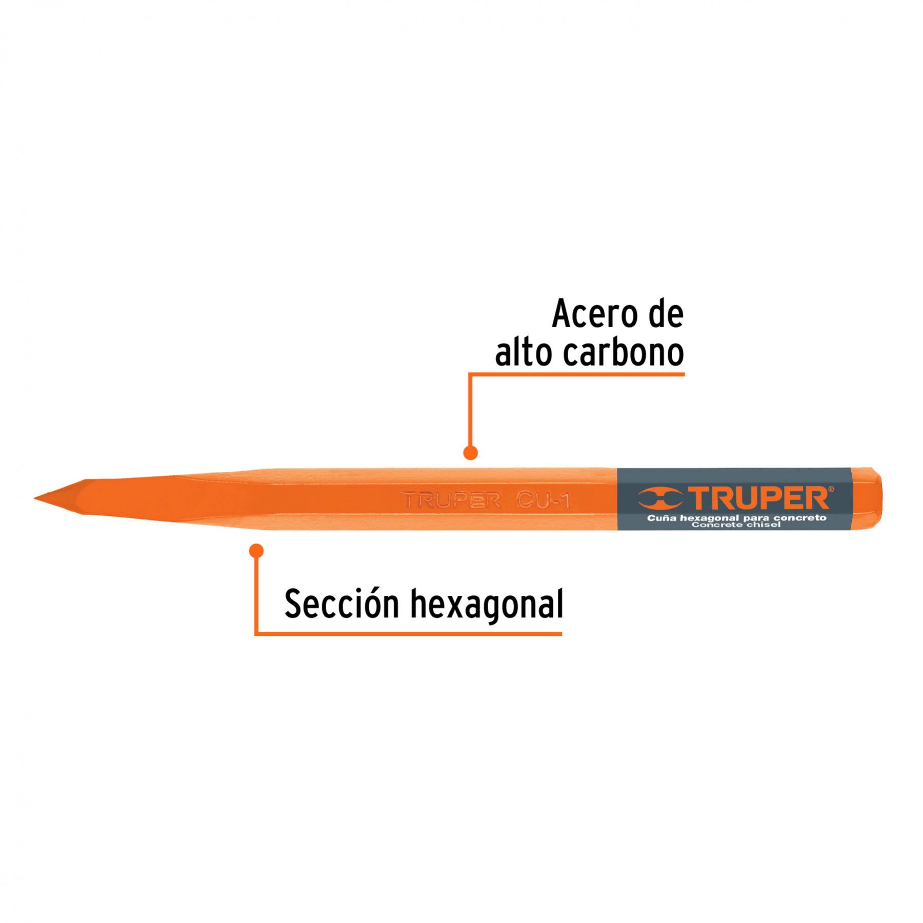 CUÑA PARA CONCRETO DE 1", TRUPER 13056