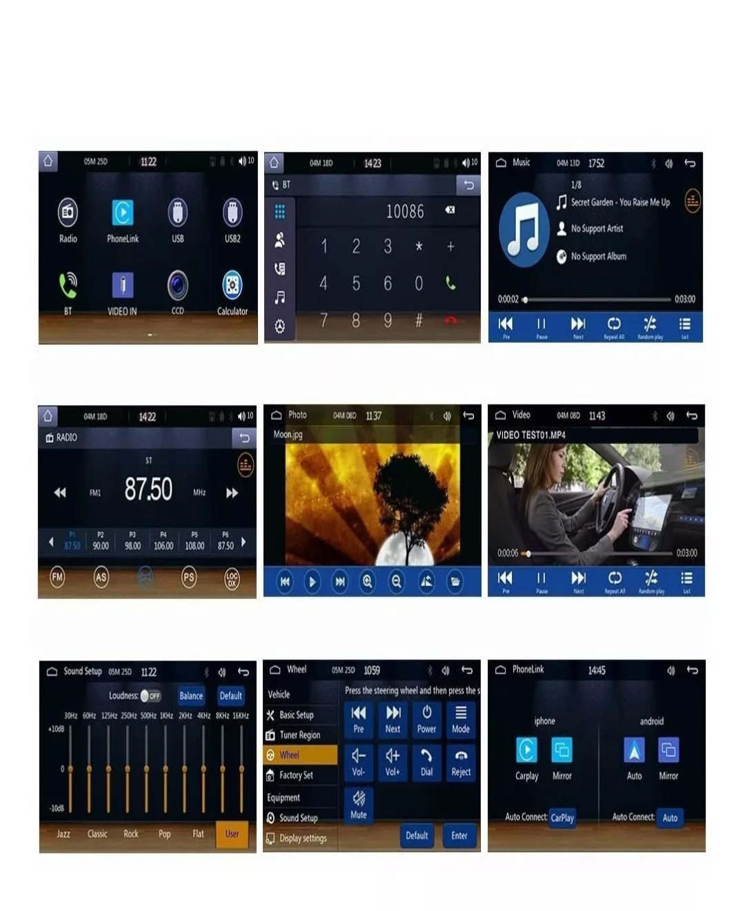 Auto Estéreo Pantalla 1 Din Carplay Y Android Auto + Camara