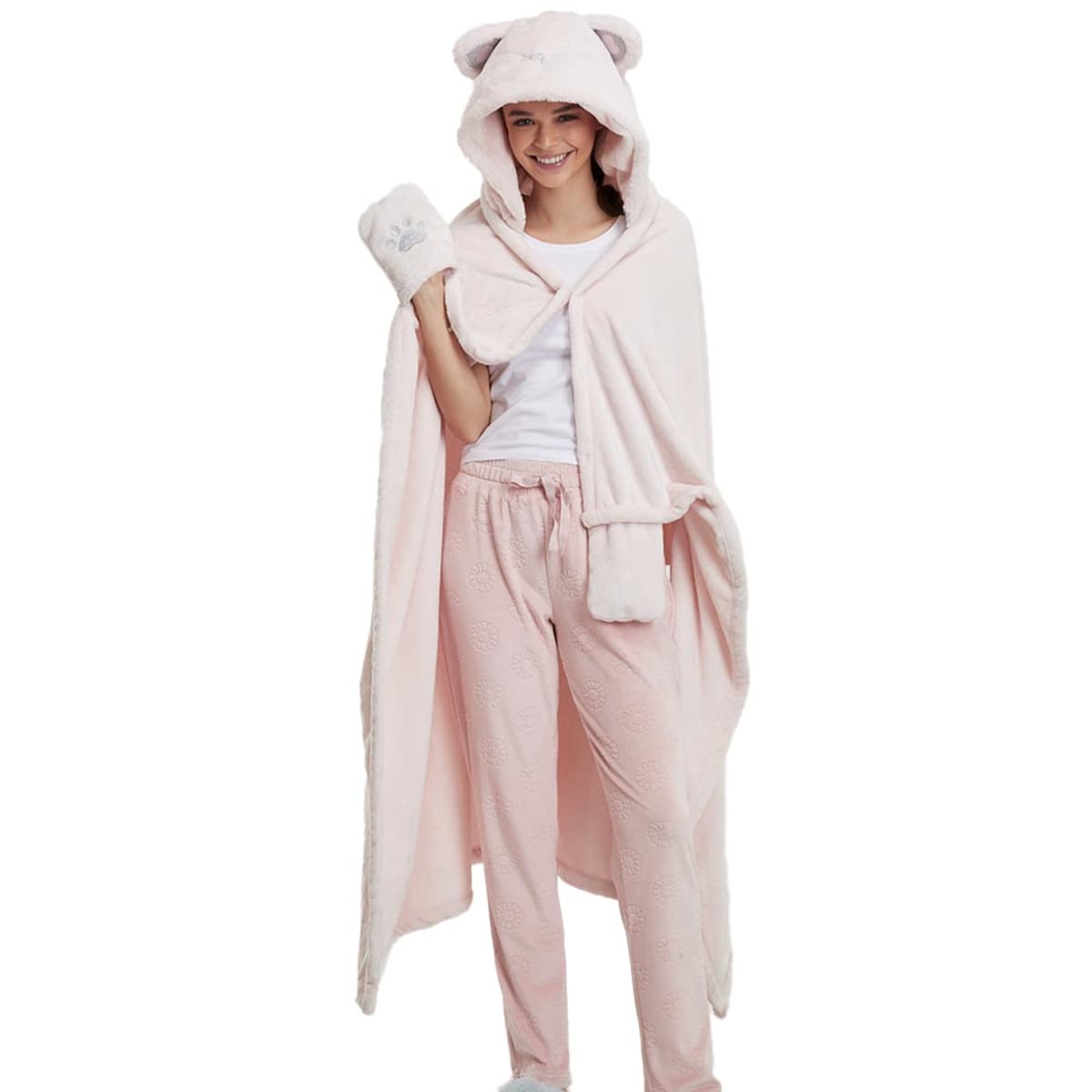 Capa de descanso Love to Lounge con capucha, color rosa, para mujer, mod. 1091542