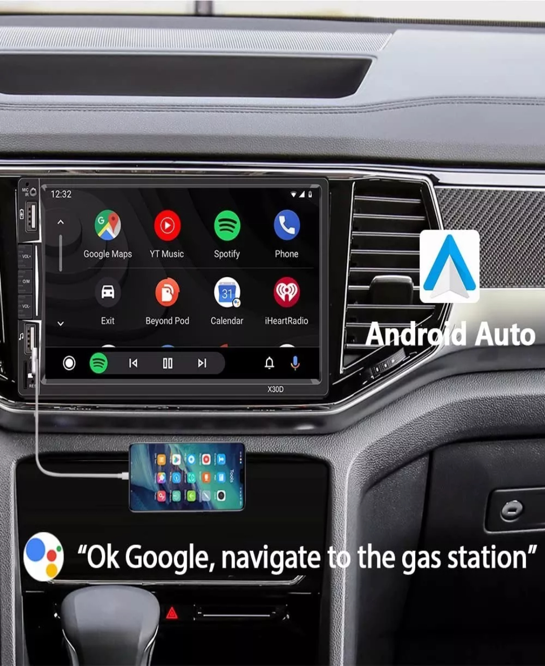 Auto Estereo Pantalla 2 Din Carplay & Android Auto Cámara
