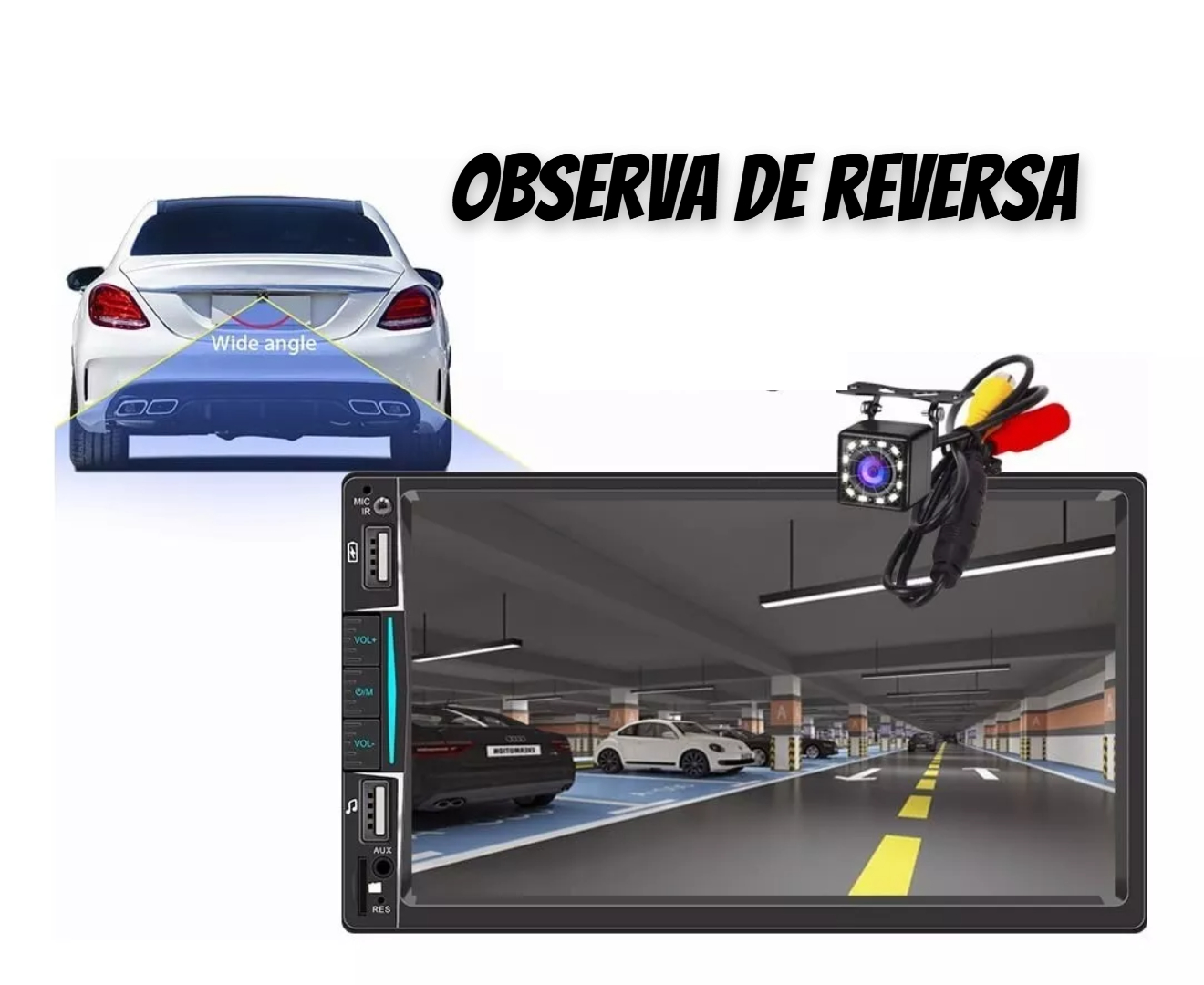 Auto Estereo Pantalla 2 Din Carplay & Android Auto Cámara