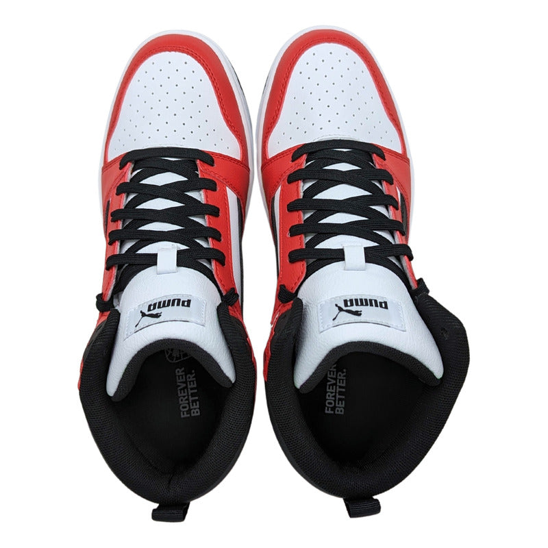 Tenis Puma Rebound V6 Blanco-rojo 392326 04 Para Hombre 