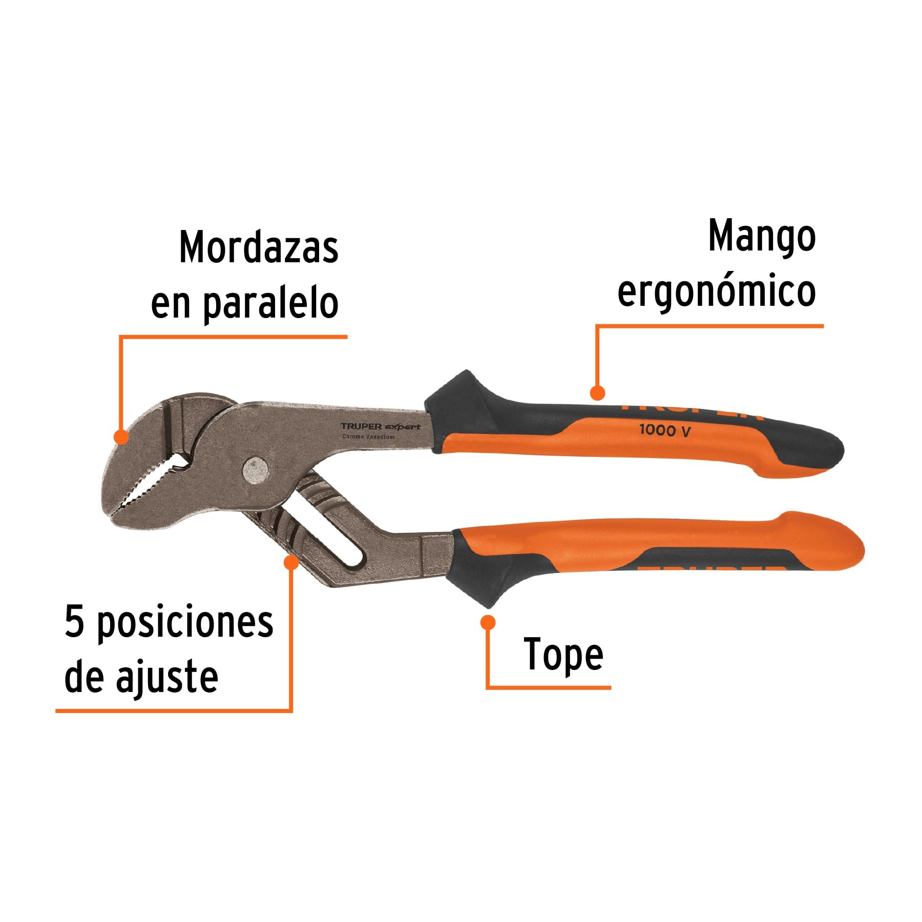 PINZAS DE EXTENSIÓN 10" MANGO COMFORT GRIP, TRUPER EXPERT 13068