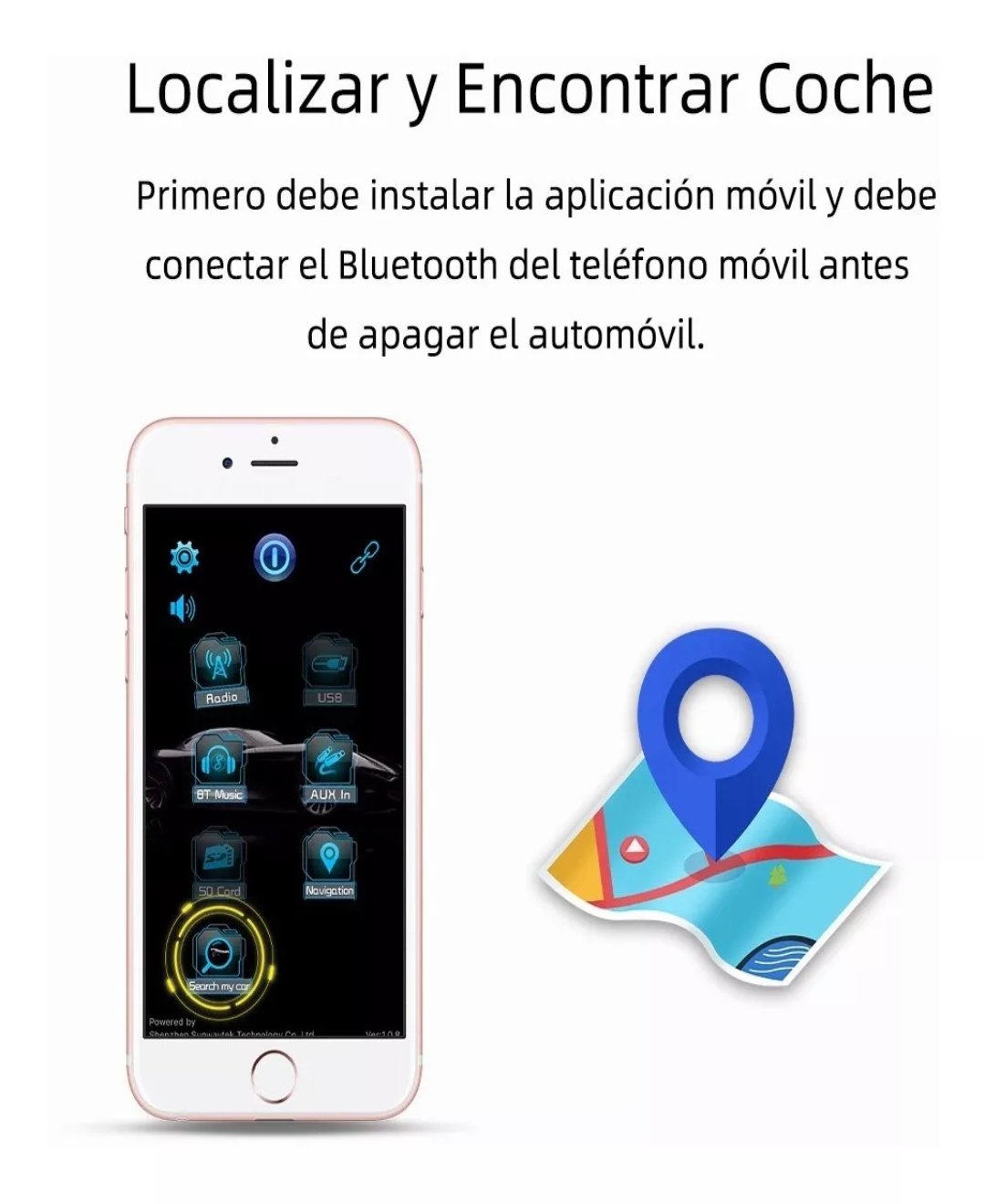 Auto Estéreo Bluetooth 1 Din Asistente Voz 2 Usb Localizador