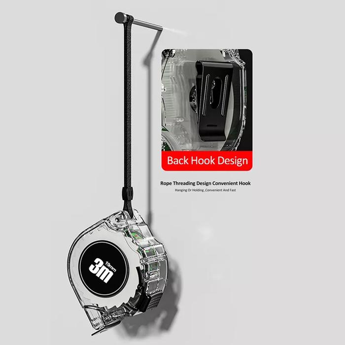 Cinta Métrica MXFXW-001-2 1 Pza 3mx19mm ABS y Acero al Carbono Negro y Verde, FlexGlow