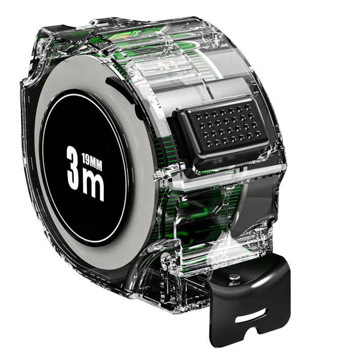 Flexómetro Resistente al Agua MXFXW-004-1 1 Pza 5mx19mm ABS y Acero al Carbono Negro y Verde, FlexGlow