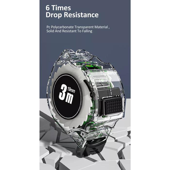 Flexómetro Resistente al Agua MXFXW-004-1 1 Pza 5mx19mm ABS y Acero al Carbono Negro y Verde, FlexGlow