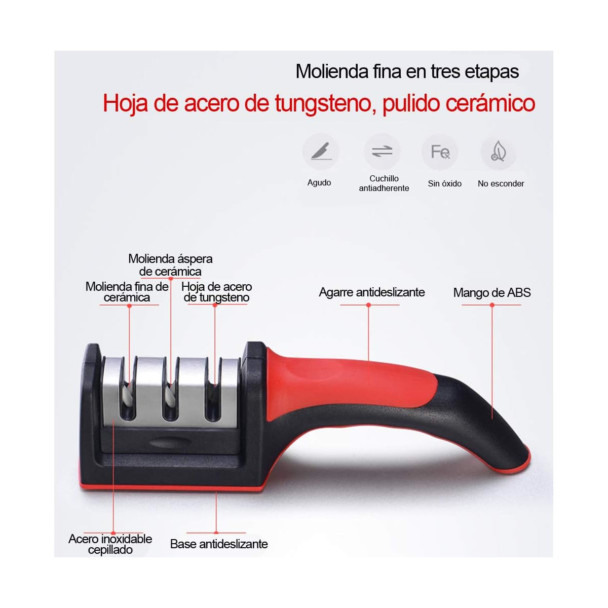 Afilador Profesional para Cuchillos con Piedra de Tungsteno - Precision en el Afilado para un Rendimiento Óptimo en Todas tus Tareas Culinarias