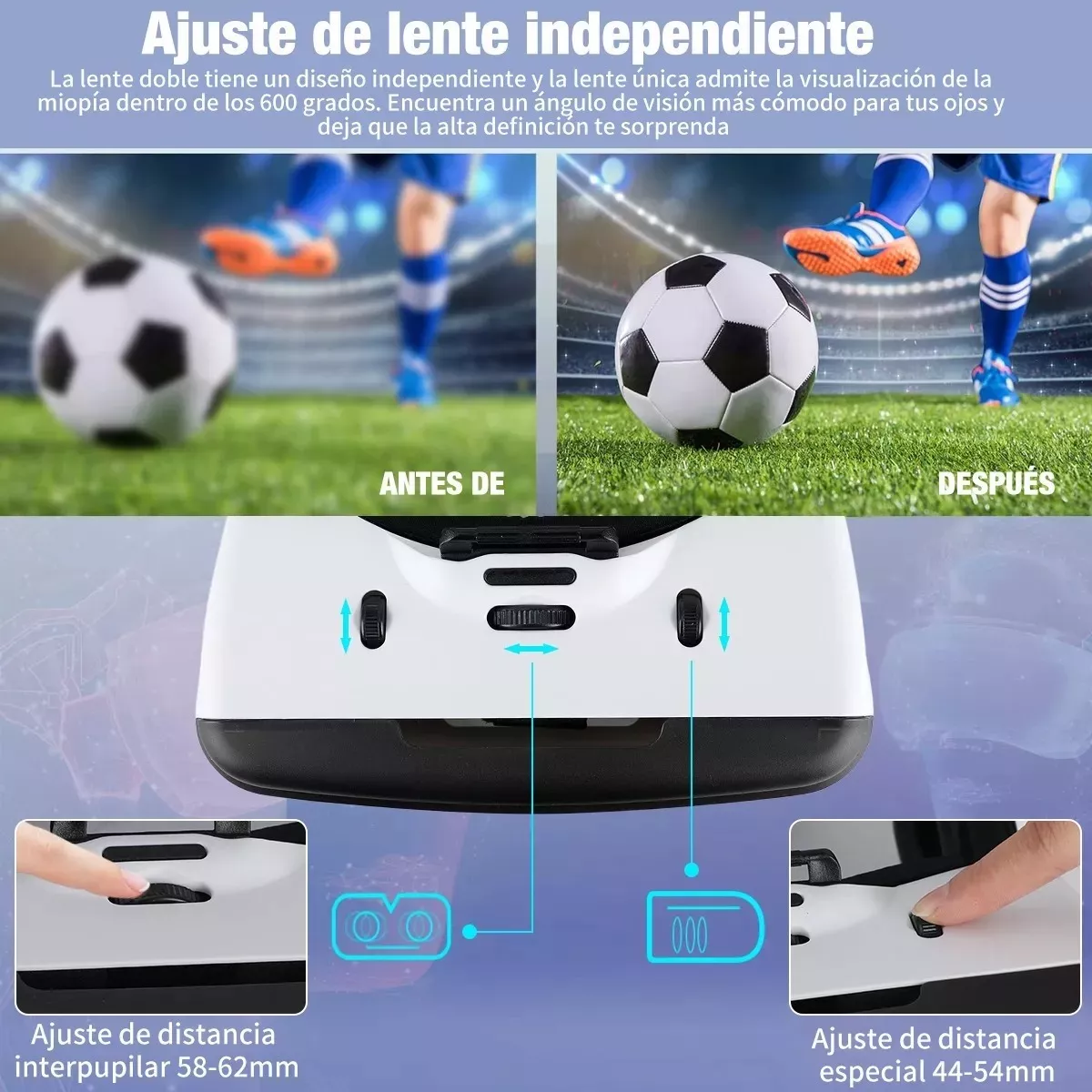 Casco de Realidad Virtual VR con Auriculares Incorporados y Mando Bluetooth Inalámbricos 