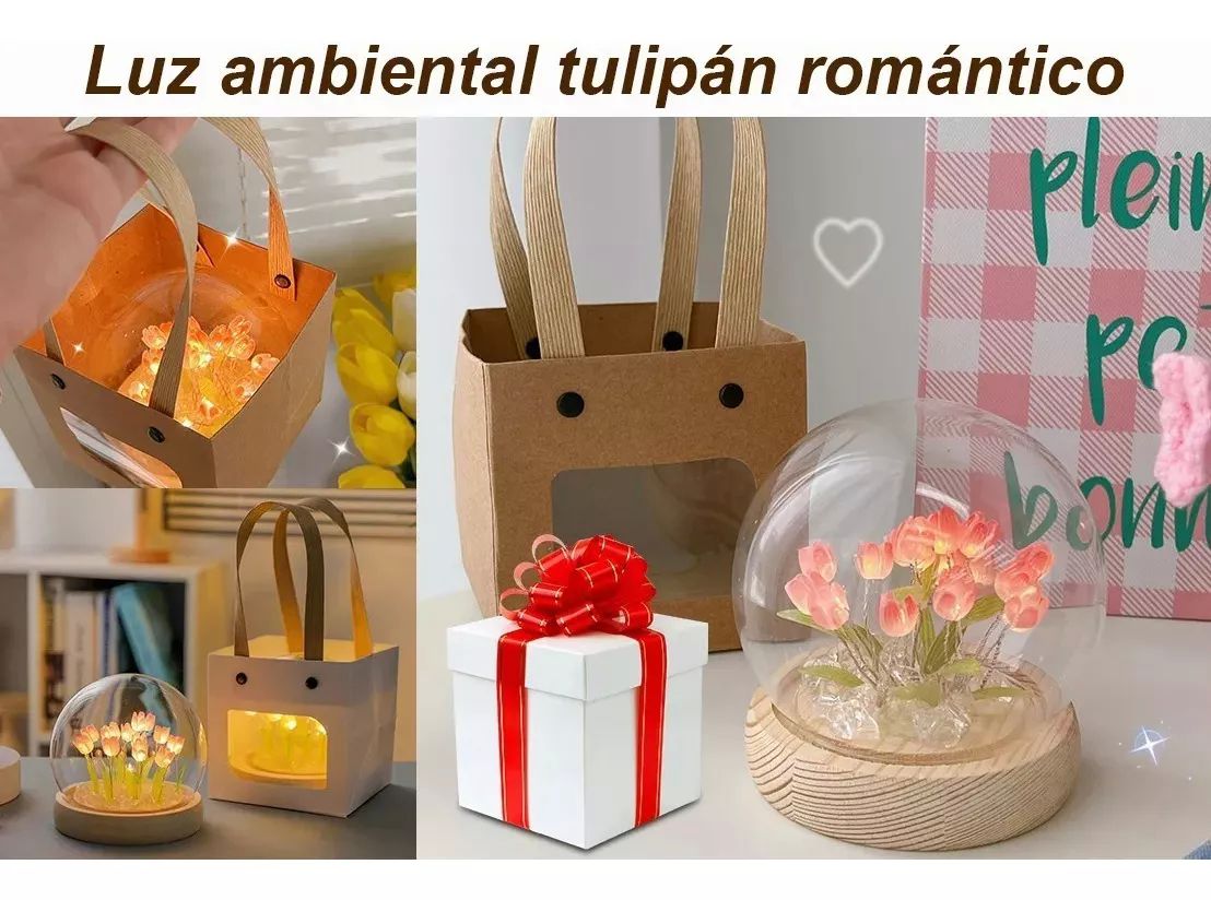 Regalo  Luz Noche Flor Del Tulipán Led Diy Romantica