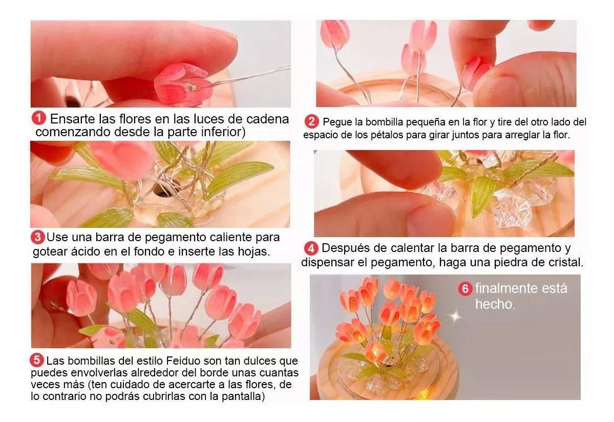 Regalo  Luz Noche Flor Del Tulipán Led Diy Romantica