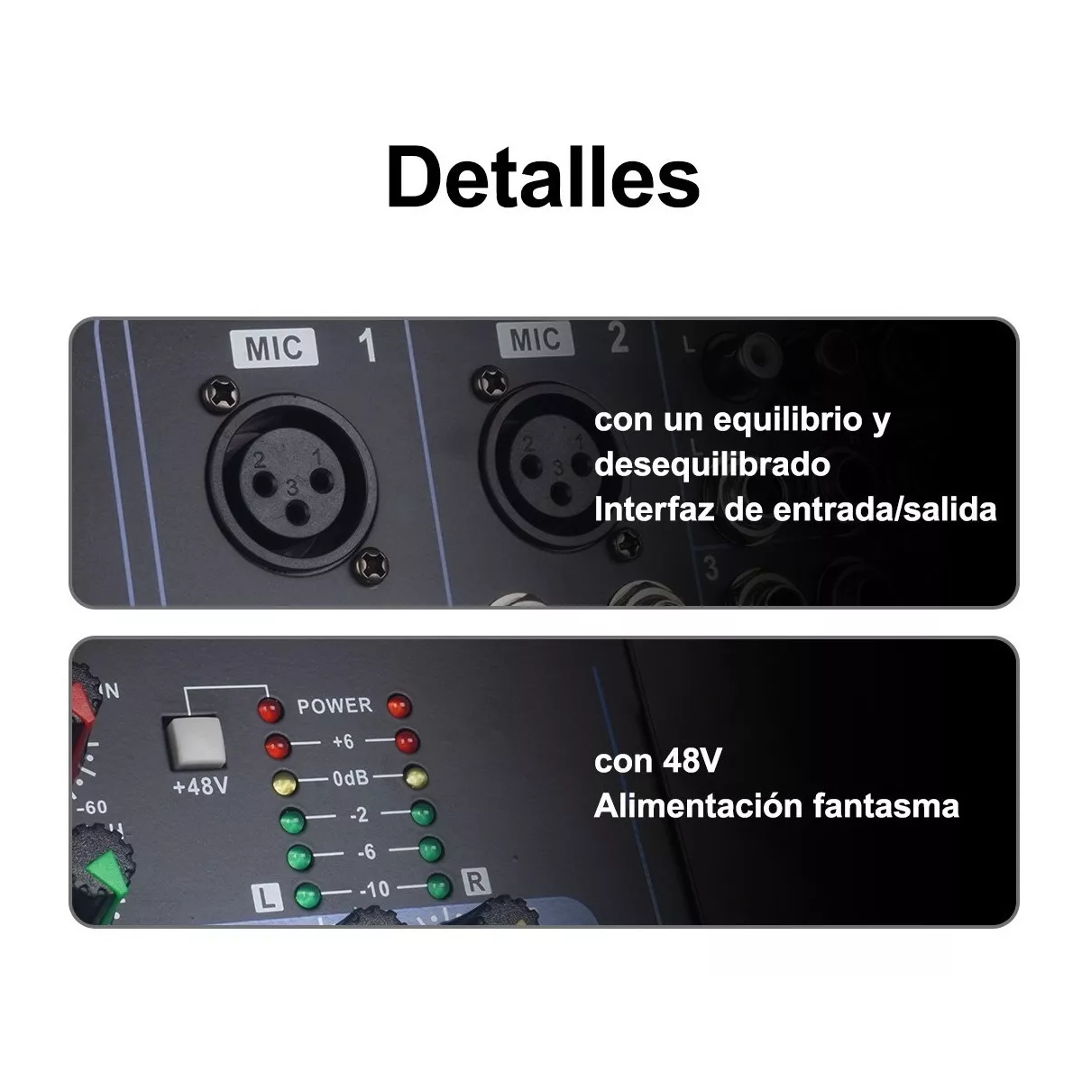 Mezcladora 4 Canales Pasiva Reproductor Bluetooth Usb