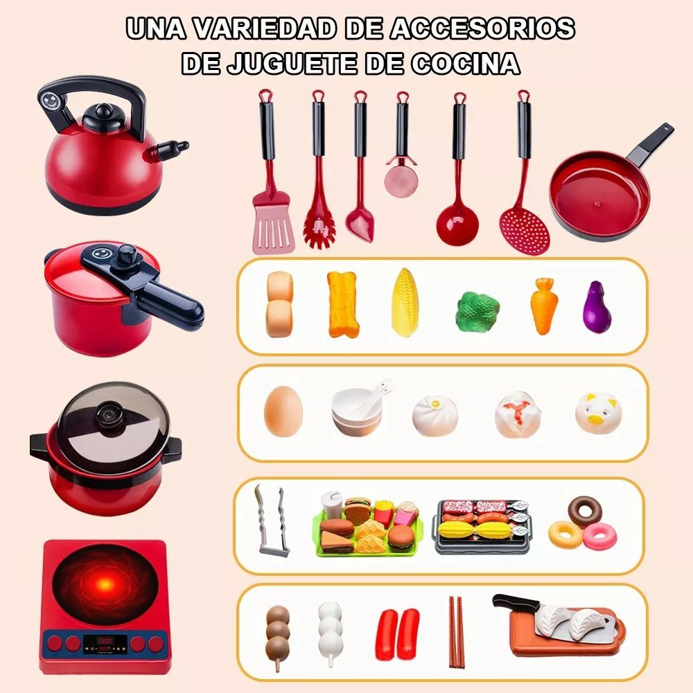 61pzs Juguetes De Cocina Para Ninos Utensilios Cocina Comida