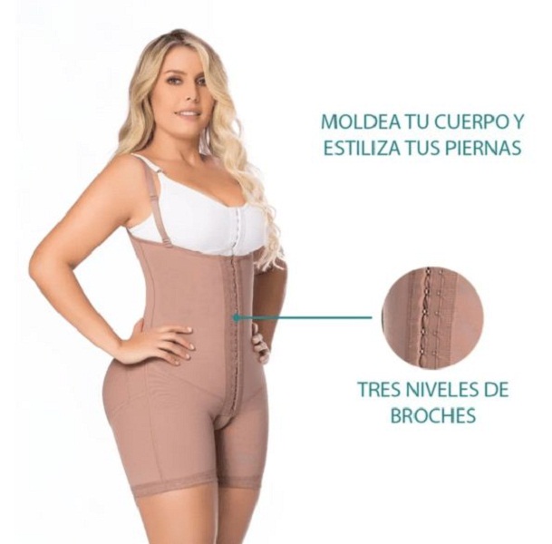 Fajas Colombianas Postquirúrgica Moldeadora de Busto Abierto Para Mujer, Faja Media Pierna Busto Libre Tirantes Anchos Reduce Medidas y Estiliza tu Figura