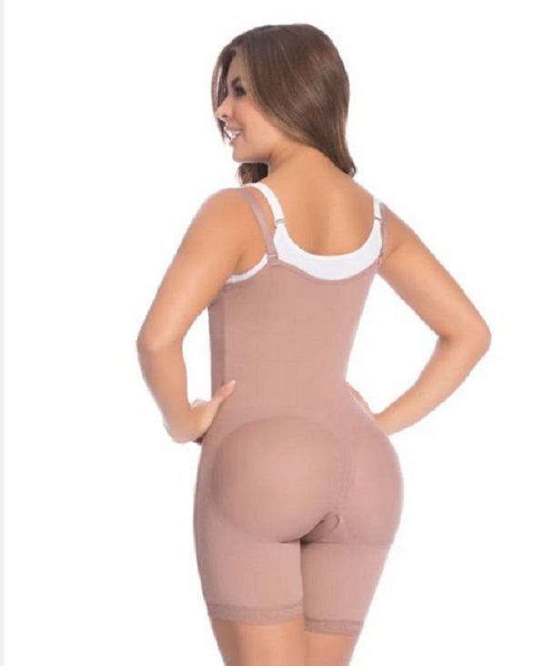 Fajas Colombianas Postquirúrgica Moldeadora de Busto Abierto Para Mujer, Faja Media Pierna Busto Libre Tirantes Anchos Reduce Medidas y Estiliza tu Figura
