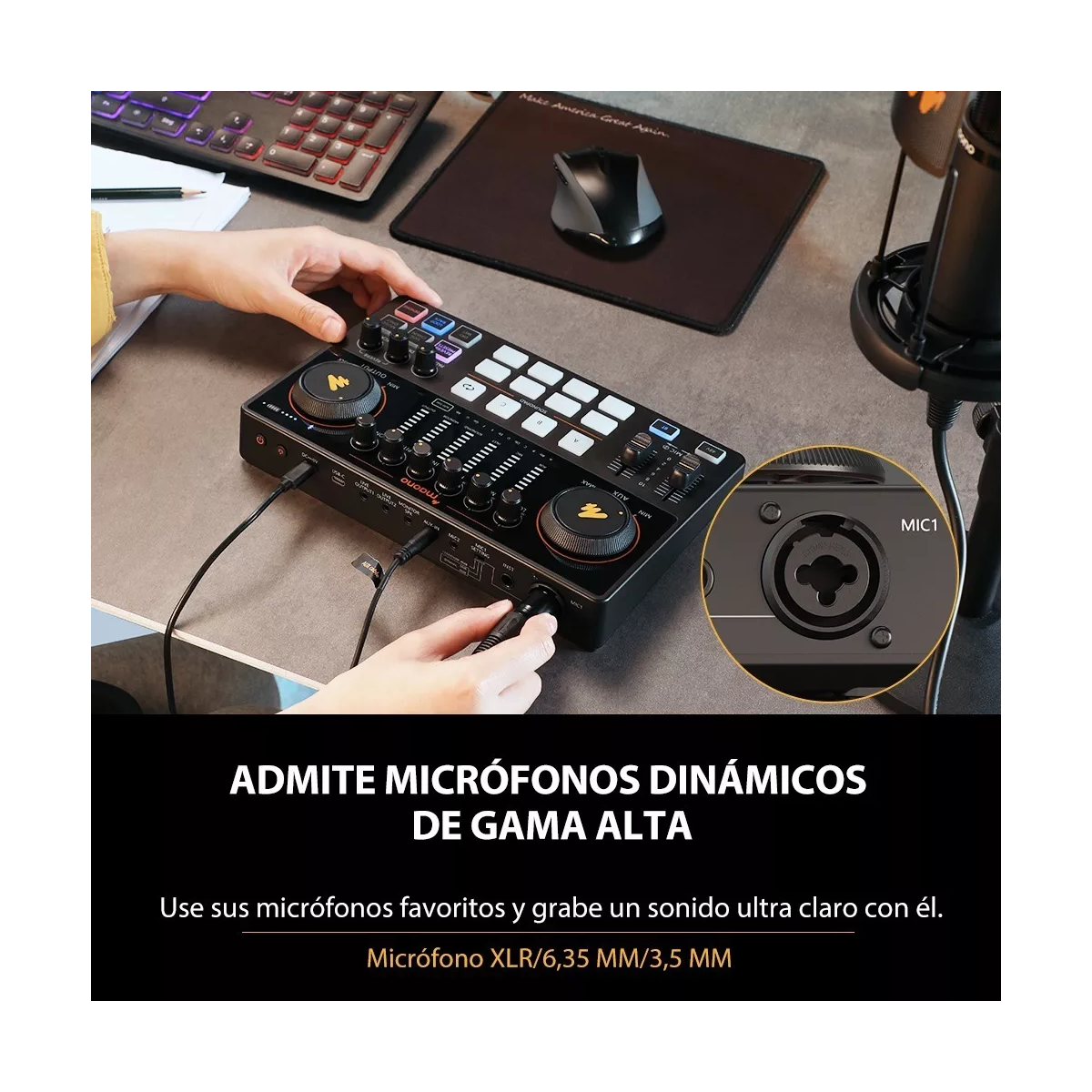 Mezcladora Interfaz De Audio Podcast Stream Ame2