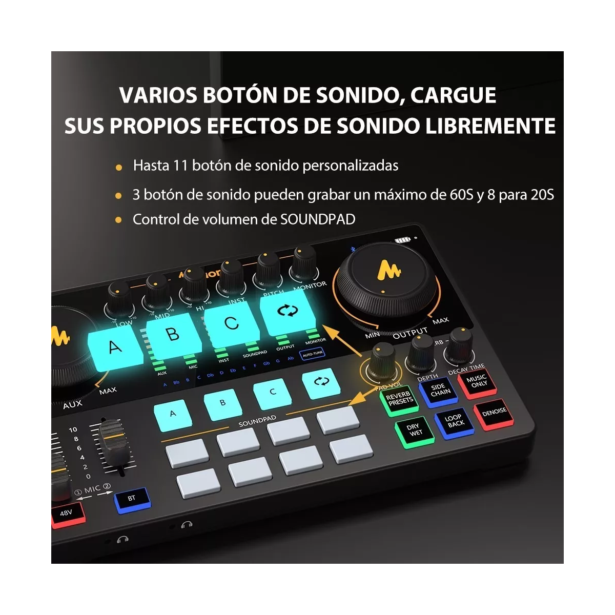 Mezcladora Interfaz De Audio Podcast Stream Ame2