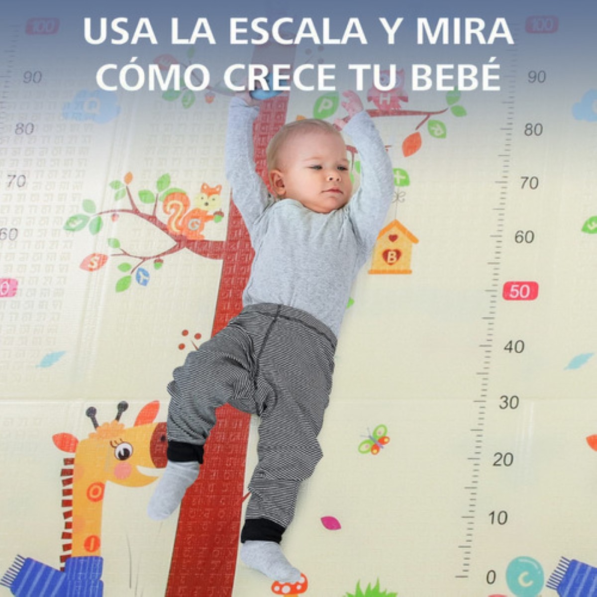 Tapete Infantil Plegable Con Doble Diseño Mide 200 cm x 180 cm, Mezcla de Colores