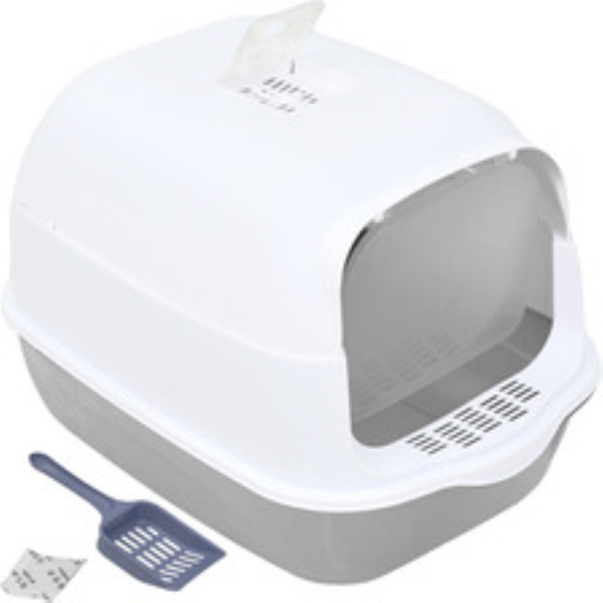 Arenero Gato Cerrado Filtro Anti Olor Puerta Abatible Pala Color Azul