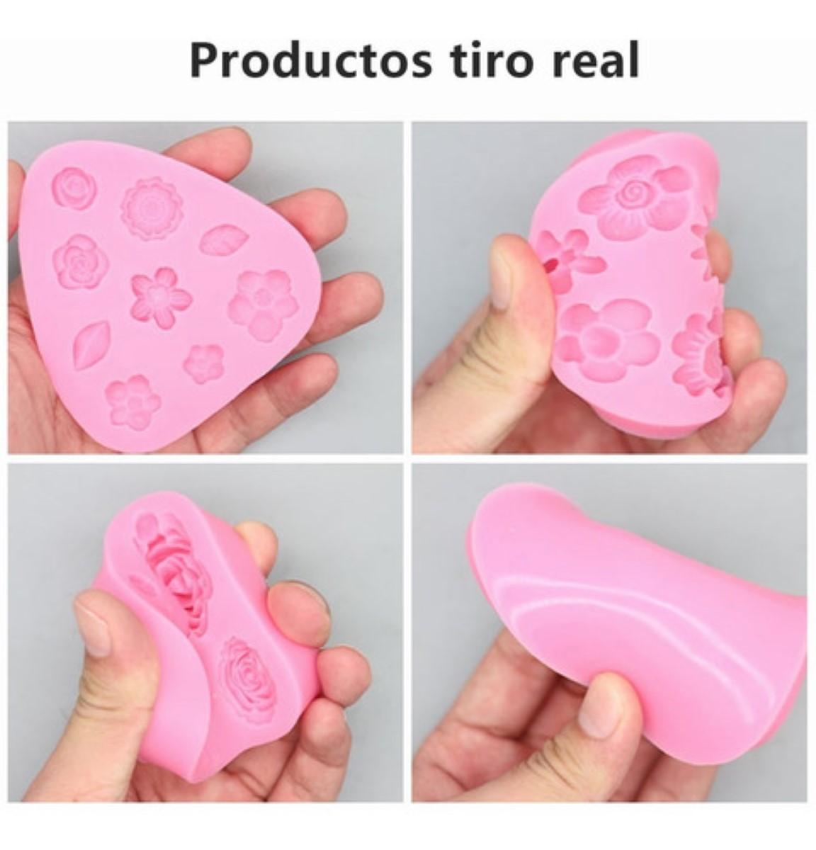 Moldes De Silicona Para Fondant De Flores 4 Piezas, Rosa