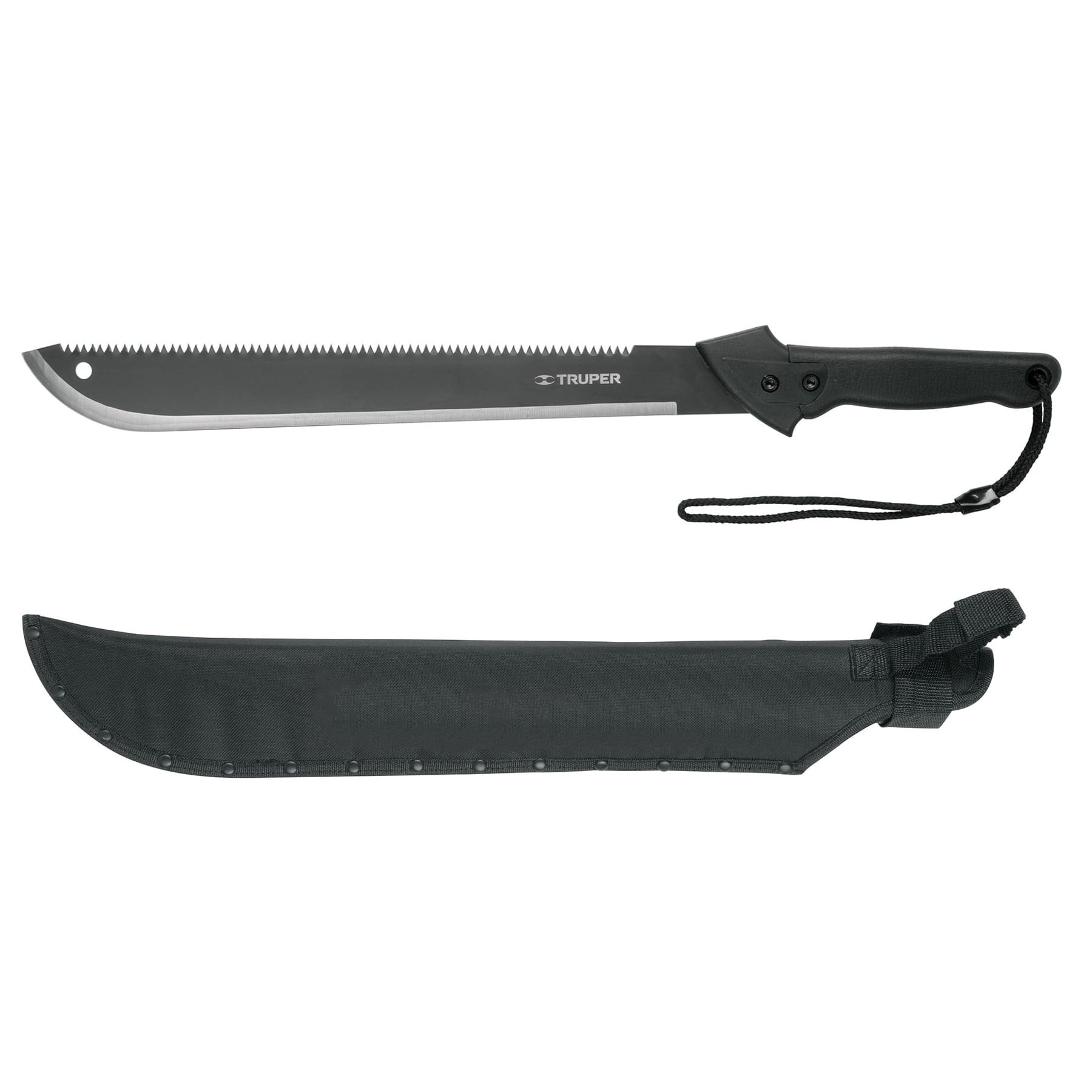 MACHETE DOBLE FILO 18" CACHA BI-MATERIAL, CON FUNDA, TRUPER 13098