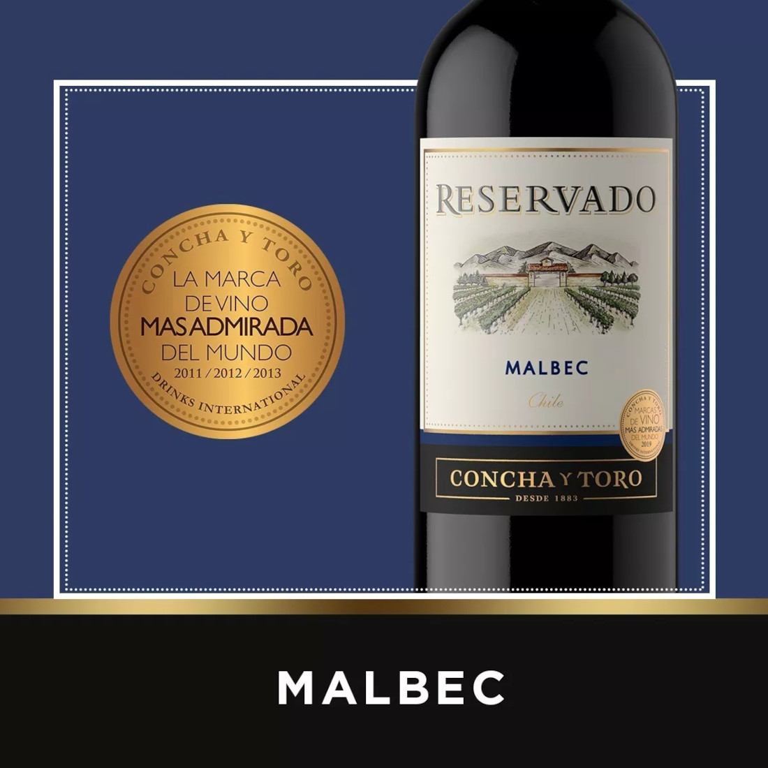 Pack de 2 Vino Tinto Concha y Toro Reservado Malbec 750 ml