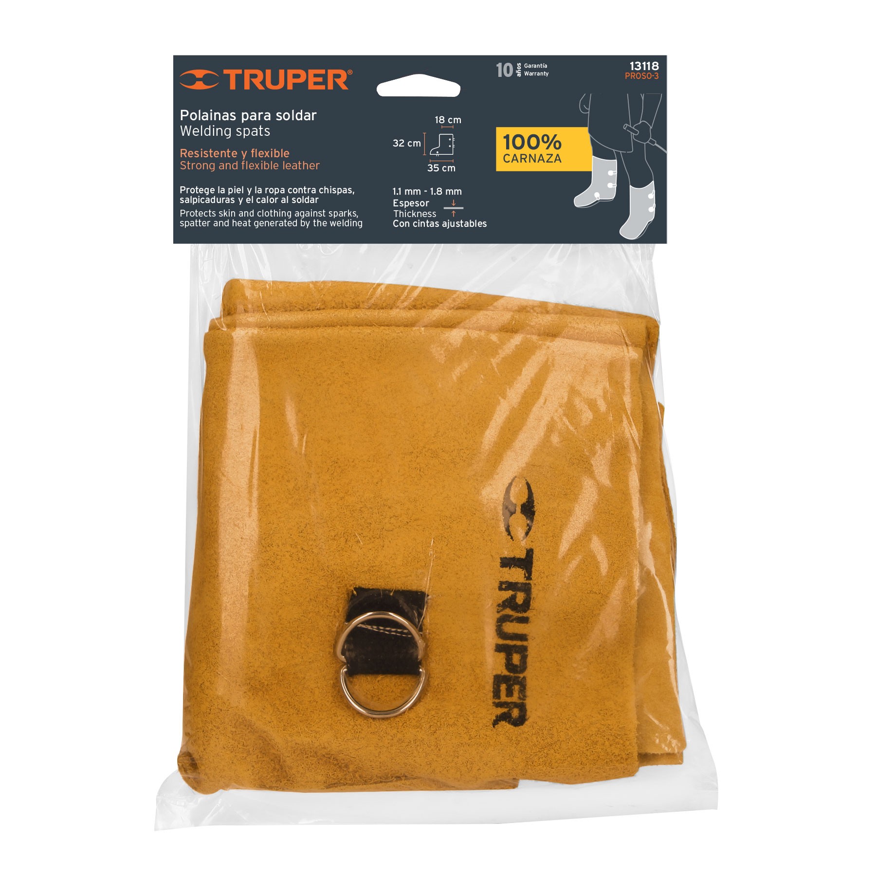 PROTECCIÓN PARA SOLDAR, POLAINAS DE CARNAZA, TRUPER 13118