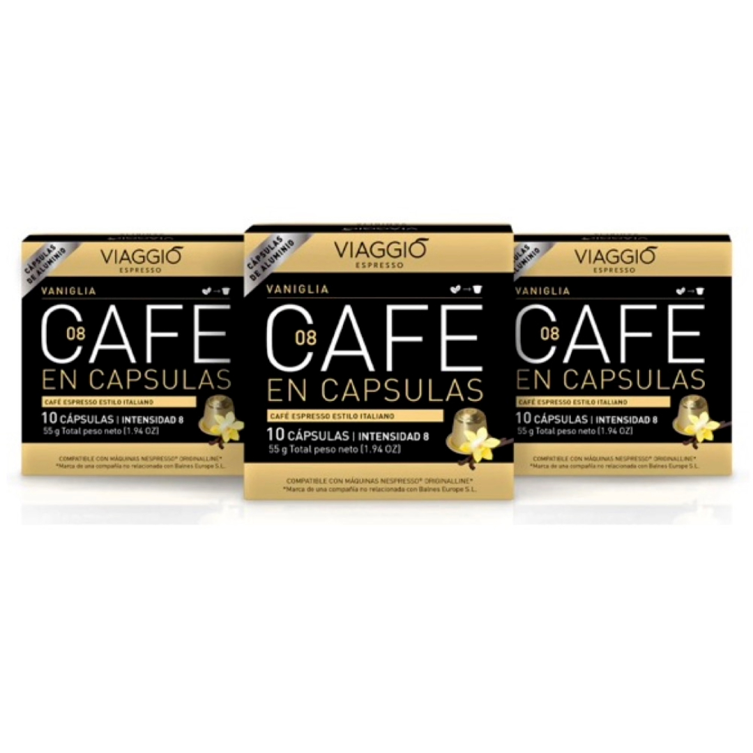 3 Pack Cápsulas, Vaniglia, Nespresso, Viaggio.
