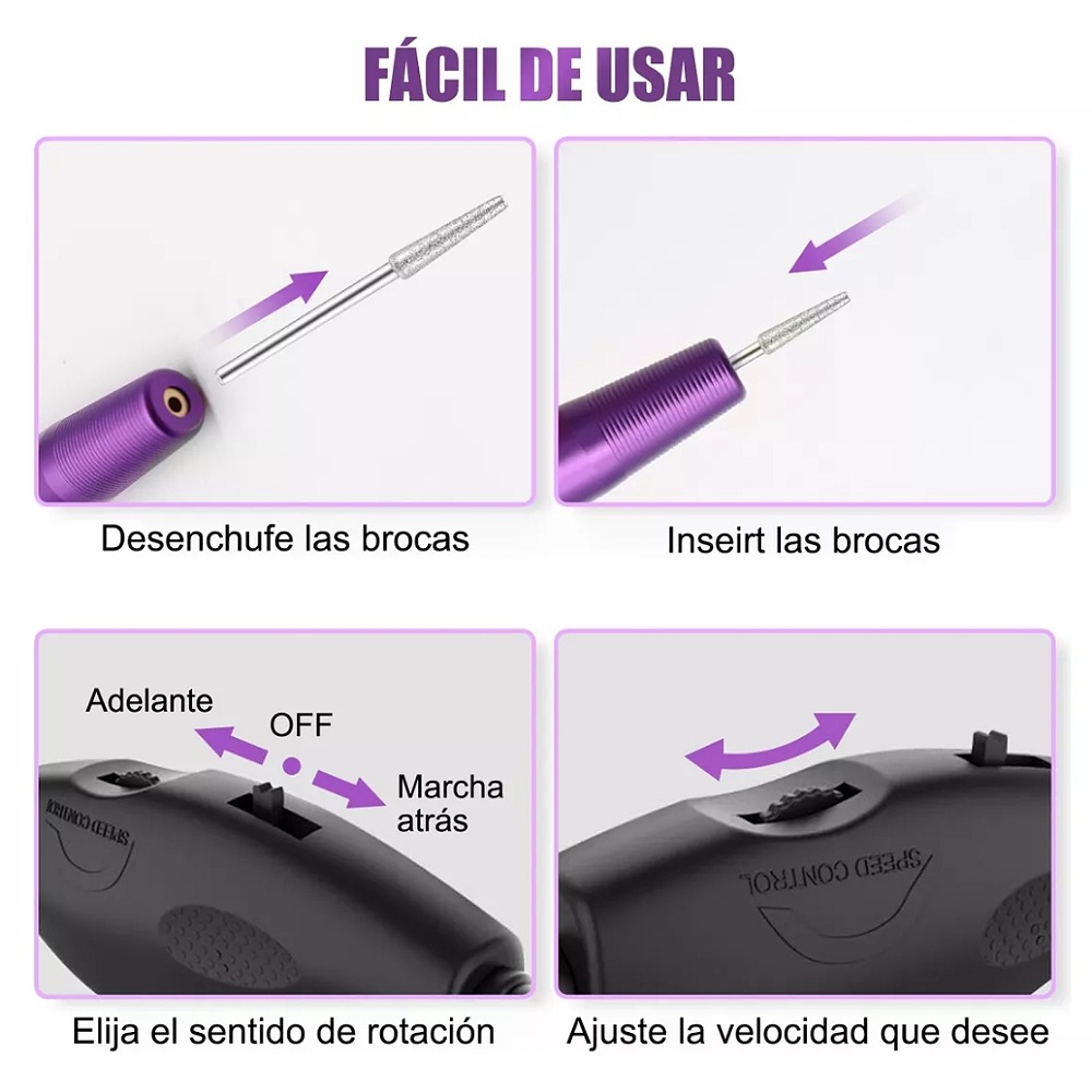Drill Para Uñas Maquina Portátil Pulidor Esmeril Taladro