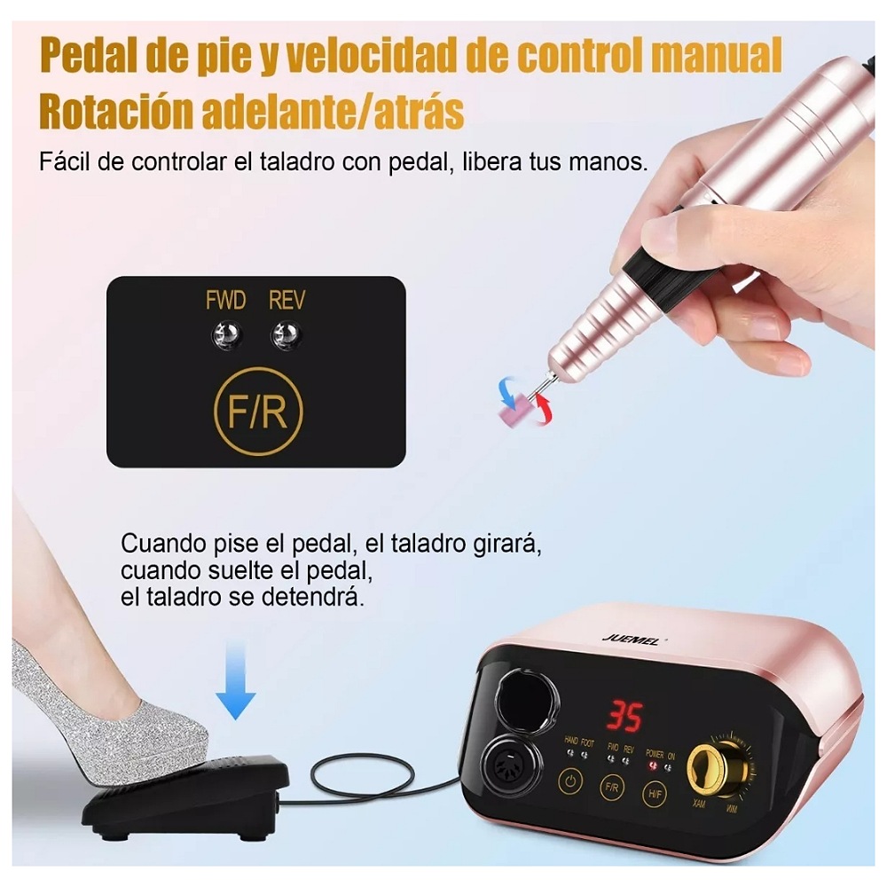 Pulidor Esmeril Drill Para Uñas Profesional C/pedal 35000rpm