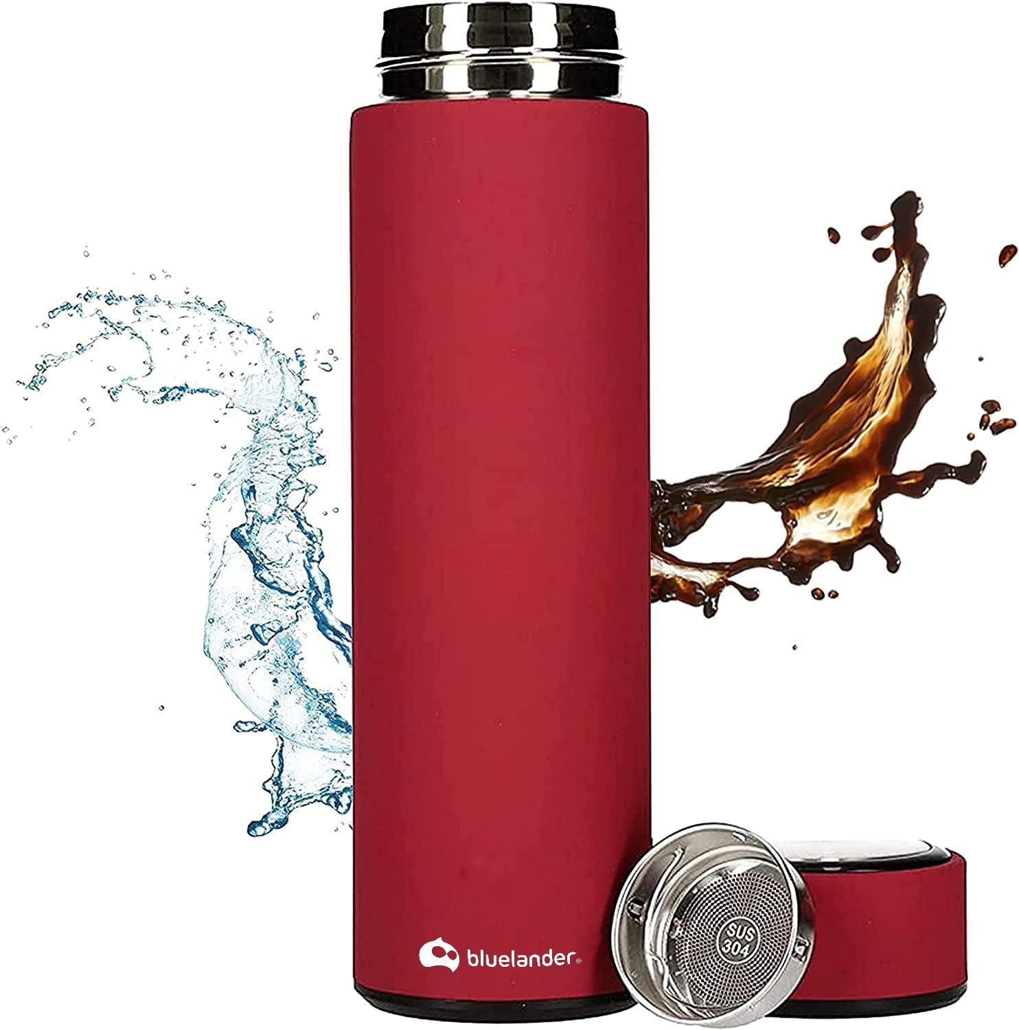 Termo Acero Inoxidable 500 Ml Diseño Elegante Hermético Color Rojo