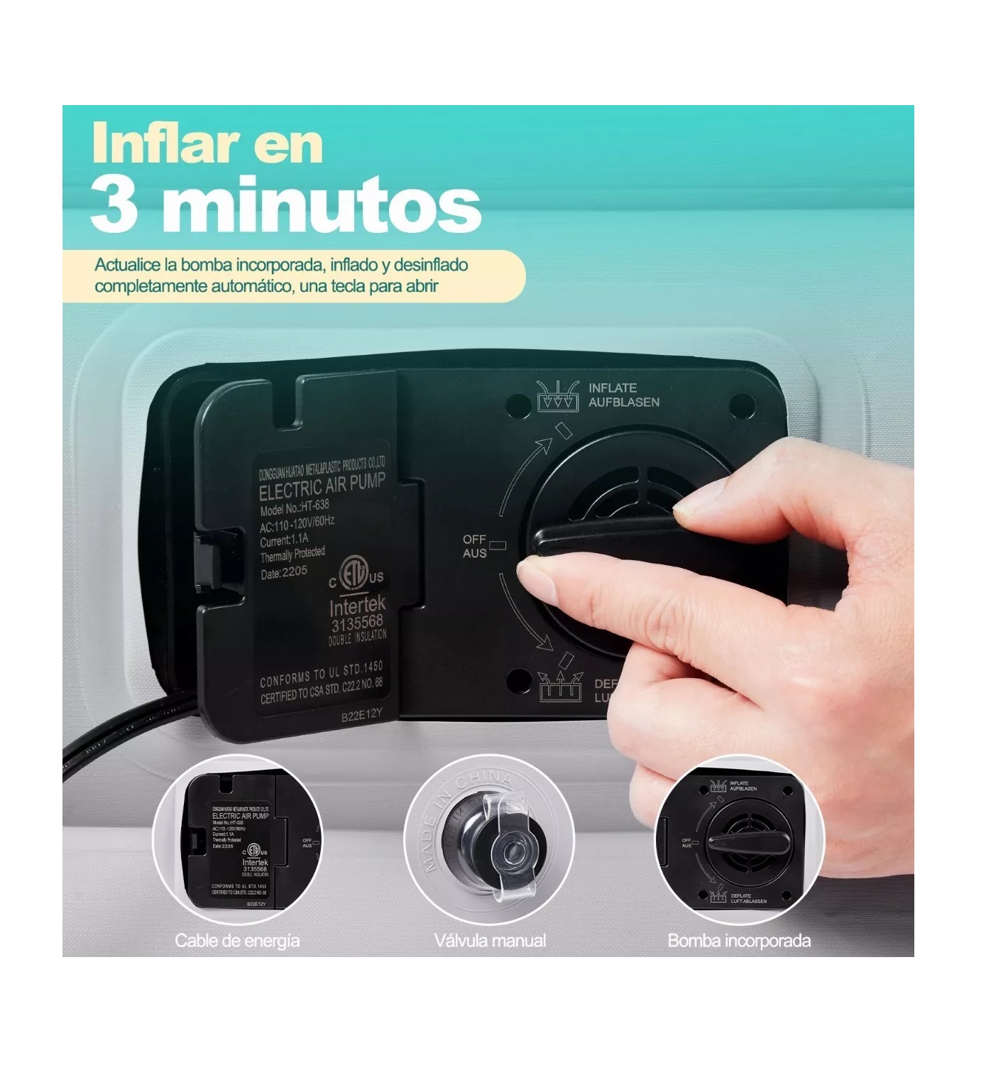 Colchones Inflables Matrimonial Con Bomba De Aire Eléctrica