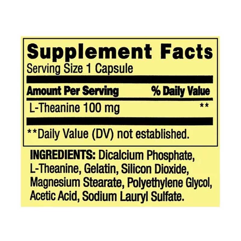 L-Theanine 100mg Spring Valley 100 cpasulas salud emocional L-Teanina